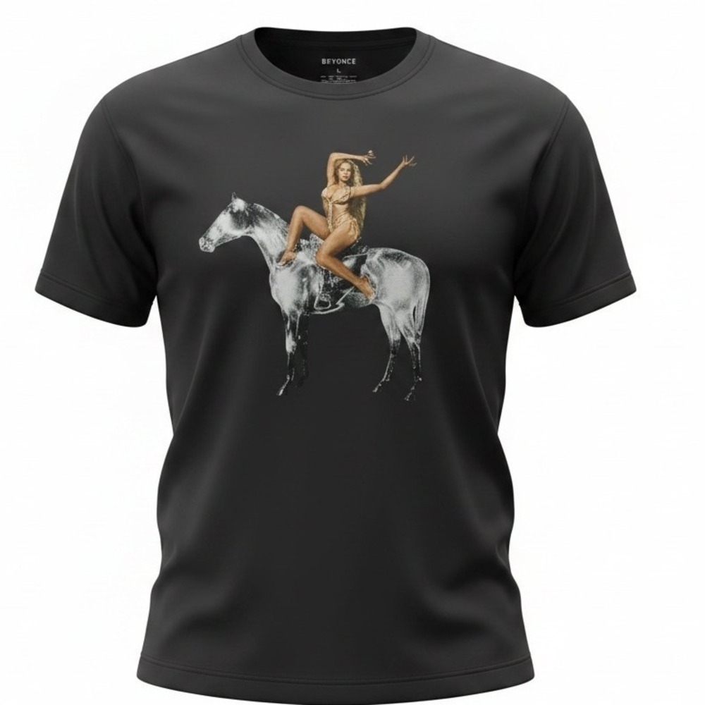 Beyonce Renaissance Tour Graphic Tee L Black Cotton Short Sleeve Merch T Shirt